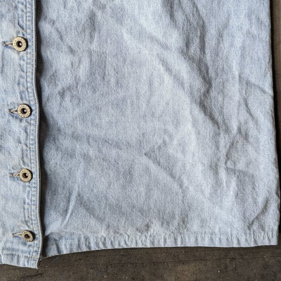 Vintage Sonoma Light Blue Denim Button Front Sleeveless Mini Dress large - Picture 4 of 7